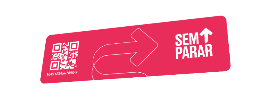 Tag Sem Parar em posição horizontal